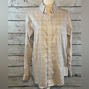 JOS. A. BANK Men's Dress Shirt Non Iron Slim Fit White Windowpane Check-16.5/34